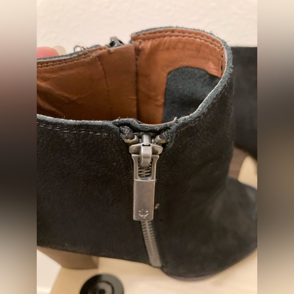 Lucky Brand Black Peep-Toe Ankle Booties - Picture 5 of 11